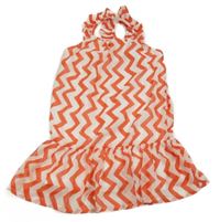 Bílo-červené šifonové šaty H&M