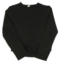 Čierne športové crop tričko Shein