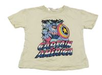 Světlebéžové tričko s Captain america H&M