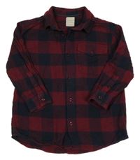 Vínovo-tmavomodrá kockovaná košeľa John Lewis