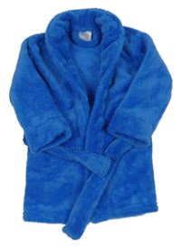 Modrý chlupatý župan