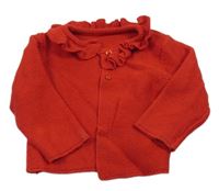 Červený prepínaci sveter s volánikom