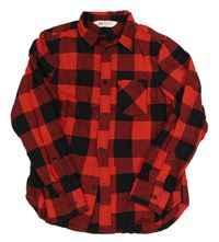 Červeno-černá kostkovaná košile H&M