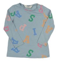Světlemodré triko s písmeny H&M