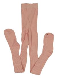 Svetloružové pančuchy s 3D vzorom