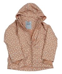 Svetloružová šušťáková jarná bunda s kapkami a kapucňou TCM