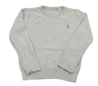 Světlešedý svetr s výšivkou Ralph Lauren