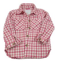 Ružovo-biela vzorovaná košeľová bunda Matalan