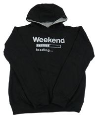 Čierna mikina s nápisom a kapucňou Y.F.K.