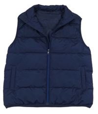 Tmavomodrá šušťáková zateplená vesta Dunnes