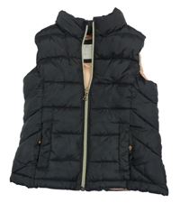 Čierna šušťáková prešívaná zateplená vesta Zara