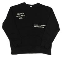 Čierna mikina s nápismi LC waikiki