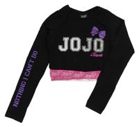 Čierne crop tričko s nápisem - Jojo Siwa
