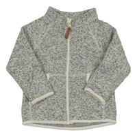 Šedá melírovaná pletená propínací mikina H&M