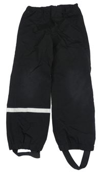 Černé šusťákové podšité cuff kalhoty s proužkem H&M
