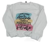 Biela mikina s nápisom