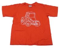 Červené tričko s traktorom