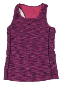 Fuchsiovo-čierny žíhaný športový top