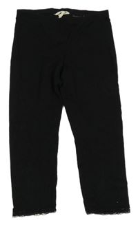 Čierne capri legíny s čipkou H&M