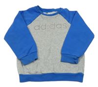 Sivo-modrá mikina s nápisom Adidas