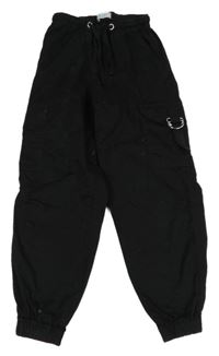Černé plátěné cargo cuff kalhoty Primark
