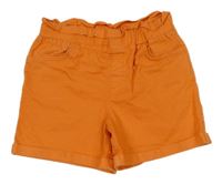 Oranžové rifľové paper bag kraťasy Lc waikiki