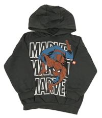Sivá oversize mikina so Spidermanem a kapucňou Marvel