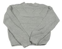 Šedý ažurový svetr H&M
