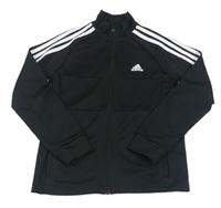 Černá propínací funkční sportovní mikina s logem Adidas