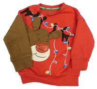 Červená mikina s vánočním motívom F&F