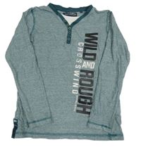 Zeleno-biele melírované tričko s nápisom Chapter young