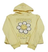 Žltá crop mikina s květem a kapucňou C&A