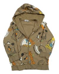 Hnedá prepínaci mikina so Scoobym a kapucňou