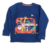 Tmavomodrá mikina so Santou a zvieratkami George