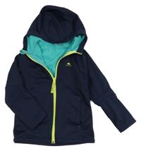 Tmavomodrá softshellová bunda s kapucí Decathlon