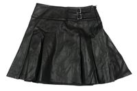 Černá koženková sukně s přezkami PRIMARK