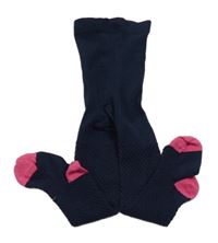 Tmavomodro-růžové vzorované punčocháče TU 