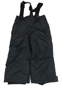 Antracitové šusťákové oteplovačky s odepínacími kšandami Lupilu