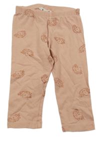 Svetloružové capri legíny s jednorožcami H&M