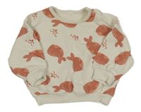 Biela oversize mikina s velrybami George