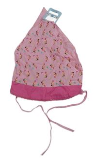Nové - Světlerůžový plátěný šátek s tukany 