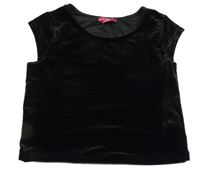 Čierne zamatové crop tričko Yd.