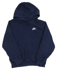 Tmavomodrá sportovní mikina s logem a kapucí Nike 