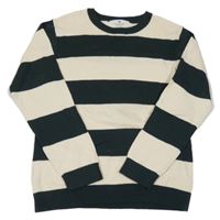 Smetanovo-tmavozelený pruhovaný sveter H&M