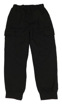 Černé cargo cuff tepláky