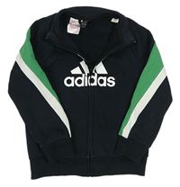 Čierno-zeleno-biela prepínaci mikina s logom Adidas