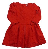 Červené vzorované šaty s mašlou C&A