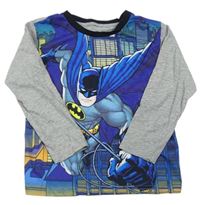 Modro-sivo-čierne melírované tričko s Batmanem