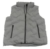 Šedá kostkovaná šusťáková zateplená vesta PRIMARK