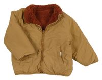 Hnedá šušťáková zateplená obojstranná bunda ZARA